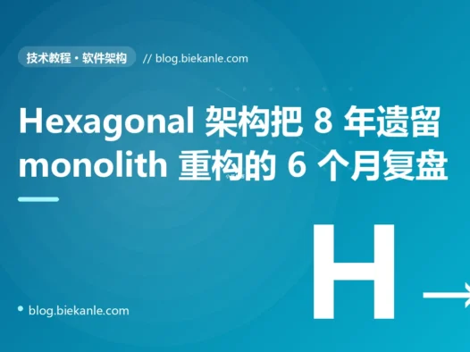 Hexagonal 架构把 8 年遗留 monolith 重构的 6 个月复盘:从三层架构到 Domain Core + Ports + Adapters + 12 条架构演进纪律