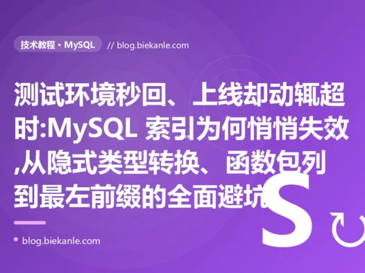 测试秒回上线却超时:MySQL 索引为何悄悄失效