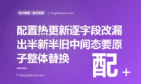 我给服务做了配置热更新不重启就能改限流阈值这些参数、本以为很丝滑,可有一次我同时改了限流的阈值和时间窗口两个相关参数推下去、那一瞬间线上限流就乱套了有请求按新阈值配旧窗口的奇怪组合被误杀,排查很久才搞懂我的热更新是一个字段一个字段改的并发请求正好读到了一半新一半旧的中间态的深度复盘