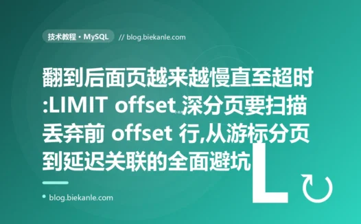 翻到后面页就超时:MySQL 深分页避坑复盘