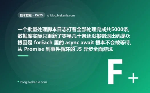 日志说完成数据却没动:forEach 异步陷阱避坑复盘
