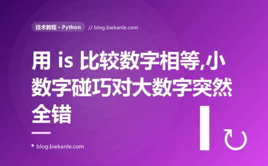 我在 Python 里用 is 判断两个数字相不相等,小数字时一直好好的,换成大数字后判断突然全错了,我对着这个时对时错的比较排查了大半天的复盘