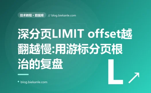 我的列表接口前几页飞快、翻到几十万页却慢到超时,同样是查 20 条,凭什么越往后越慢,我对着深分页的 LIMIT offset 排查了大半天的复盘